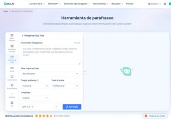 Revisión de la Herramienta de Paráfrasis HIX: Paráfrasis gratuita en línea