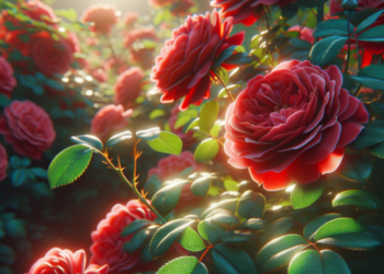plantas de rosas rojas